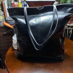 Latico Leather Floral Patterned Fabric with Black Label tote